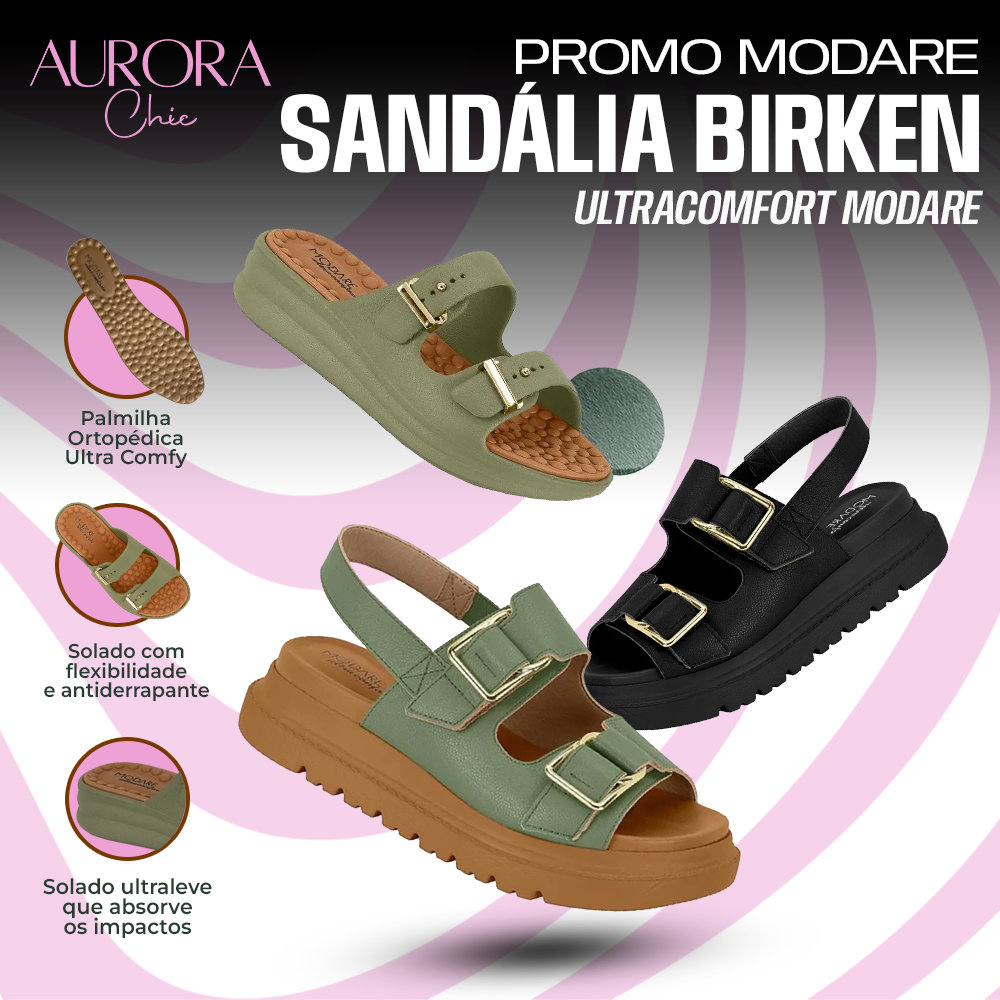 Sandália Slide Ortopédica Modare - Ultraconforto - Lançamento, Original