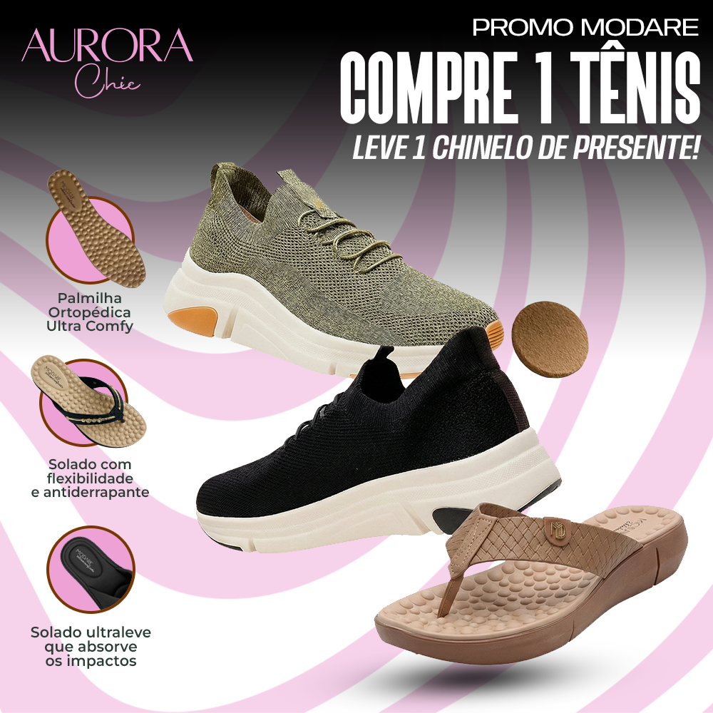 PROMO MODARE | Tênis Ortopédico + Chinelo Massageador - [Mega Oferta]